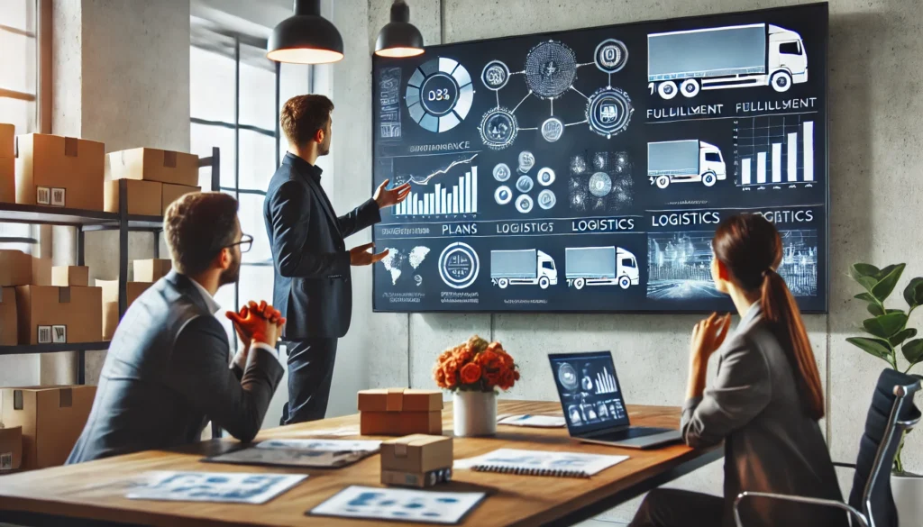 Zakelijke presentatie over logistiek en statistieken